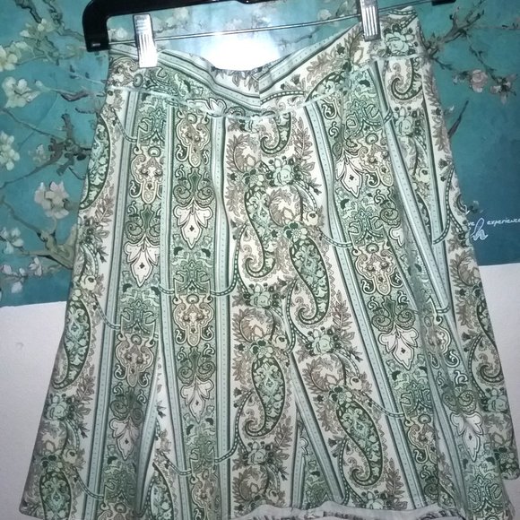 Vintage 1970s Paisley Mini Skater Skirt - Picture 1 of 4